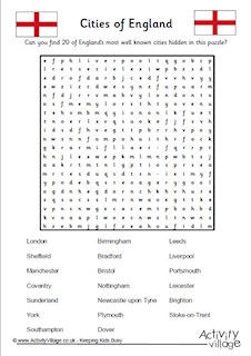St George's Day Word Search Puzzles