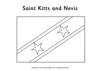 St Kitts and Nevis Flag Colouring Page