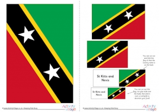 St Kitts and Nevis Flag Printable