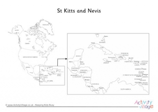 St Kitts and Nevis On Map Of North America