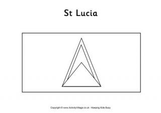St Lucia Flag Colouring Page