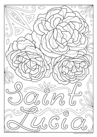 St Lucia National Flower Colouring Page