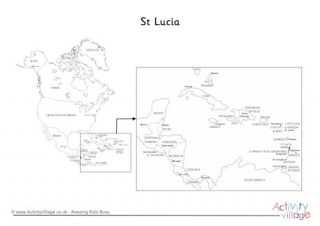 St Lucia On Map Of North America