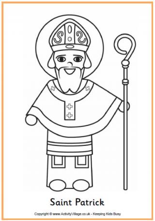 Saint Patrick Colouring Page