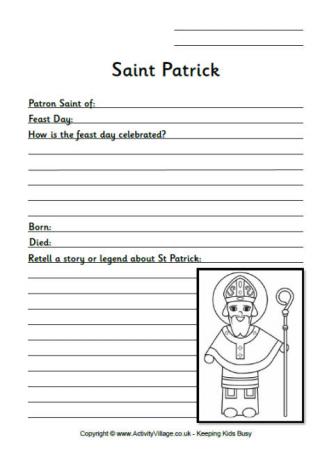 Saint Patrick Worksheet