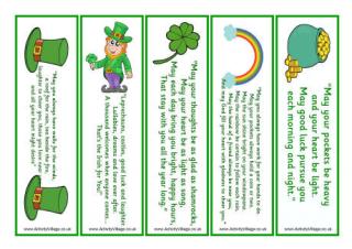 St Patrick's Day Bookmarks - Blessing