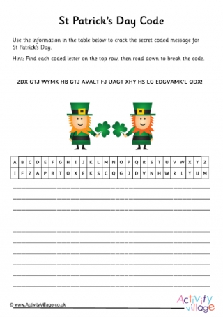 St Patrick's Day coded message