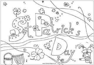 St Patricks day colouring page 1