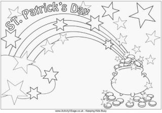 St Patricks day colouring page 2