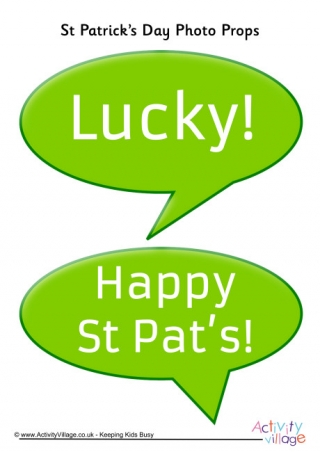 St Patrick's Day Photo Props Signs