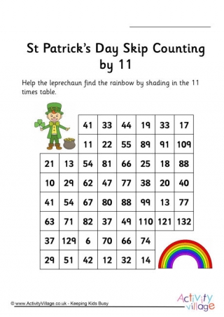 St Patrick's Day Stepping Stones - Skip Counting by 11