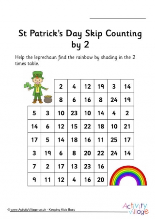 St Patrick's Day Stepping Stones - Skip Counting by 2