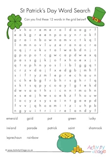 St Patrick's Day Word Puzzles
