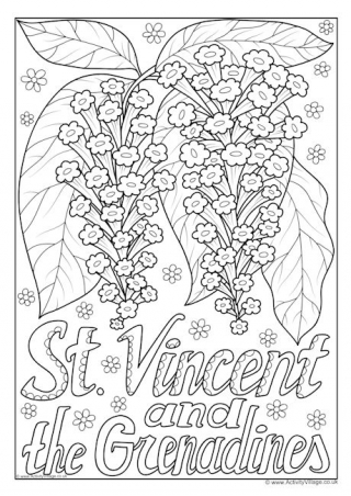 St Vincent and the Grenadines National Flower Colouring Page