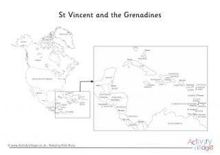 St Vincent and the Grenadines On Map Of North America