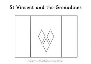 St Vincent Flag Colouring Page