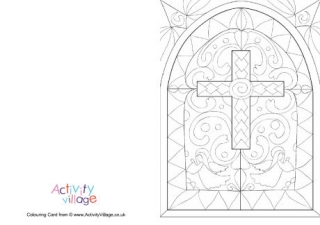 Stained Glass Window Colouring Card
