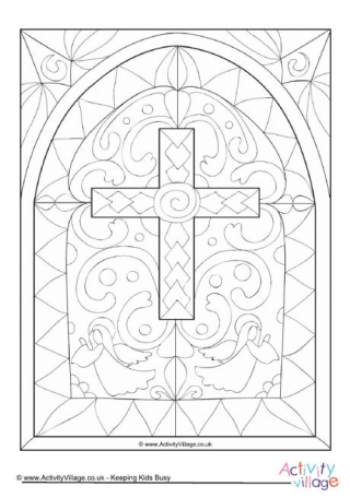 Stained Glass Window Colouring Page