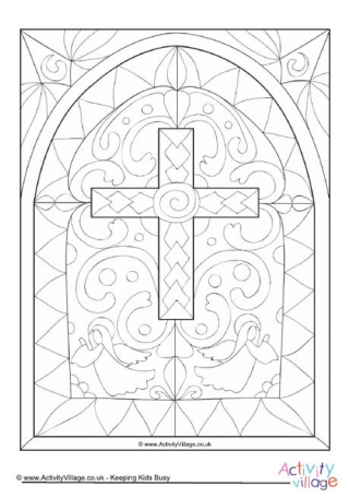 Stained Glass Window Colouring Page