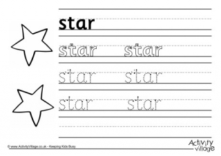 Star Handwriting Worksheet