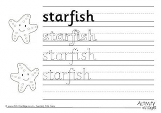 Starfish Handwriting Worksheet