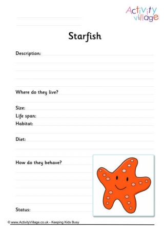 Starfish Worksheet