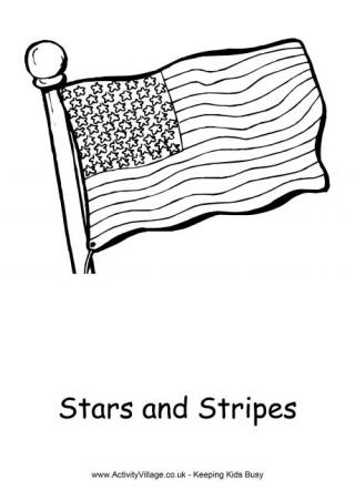 Stars and Stripes Colouring Page
