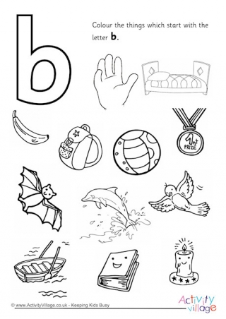 Start With The Letter B Colouring Page