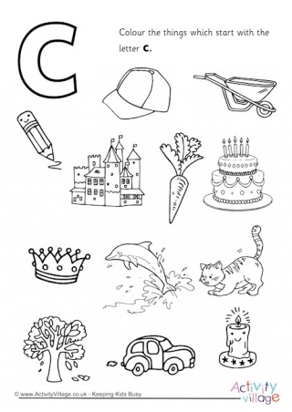 Start With The Letter C Colouring Page