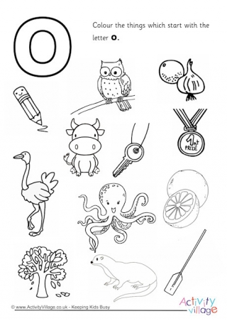 Start With The Letter O Colouring Page