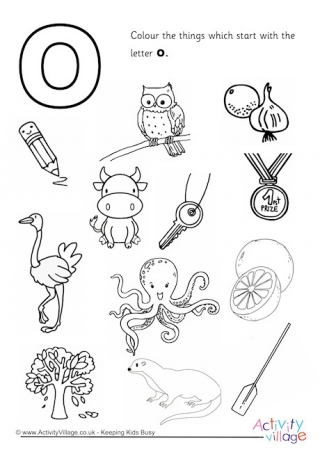 Start With The Letter O Colouring Page