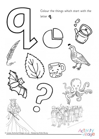 Start With The Letter Q Colouring Page