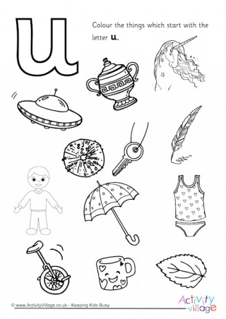 Start With The Letter U Colouring Page