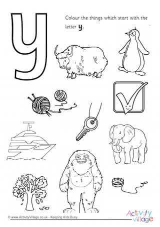Start With The Letter Y Colouring Page