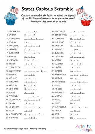 State Capitals Scramble