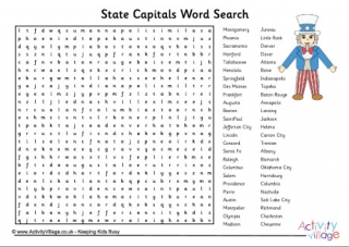 State Capitals Word Search