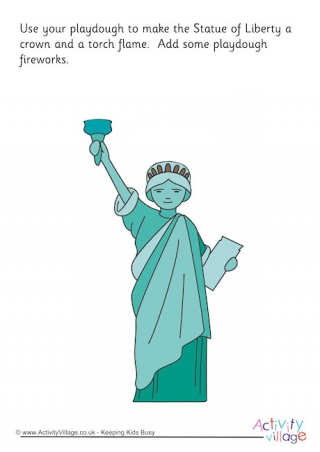 Statue of Liberty playdough mat