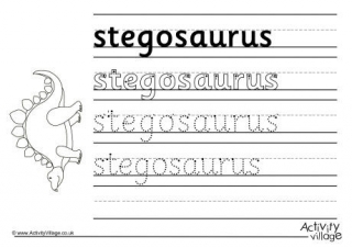 Stegosaurus Handwriting Worksheet