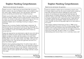 Stephen Hawking Comprehension
