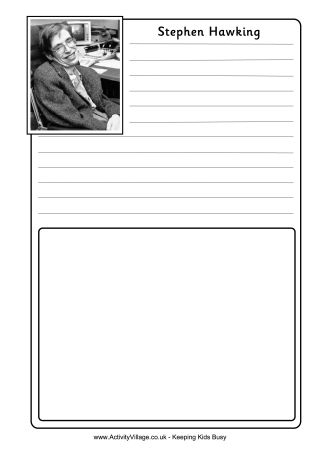 Stephen Hawking Notebooking Page