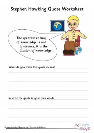 Stephen Hawking Quote Worksheet