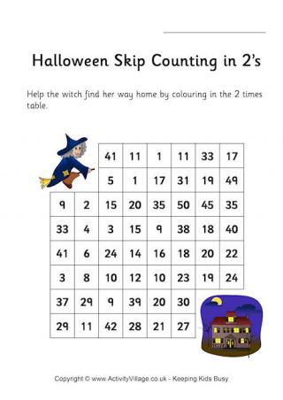 Halloween Stepping Stones Skip Counting by 2