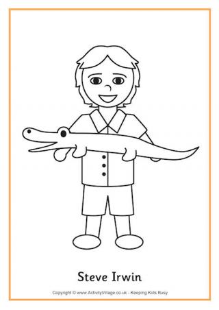 Steve Irwin Colouring Page