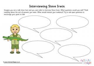 Steve Irwin Interview Worksheet