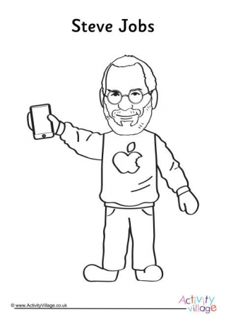 Steve Jobs Colouring Page