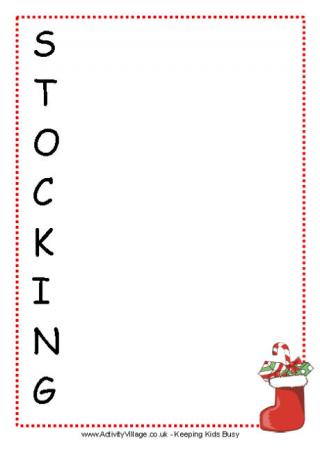 Stocking Acrostic Poem Printable
