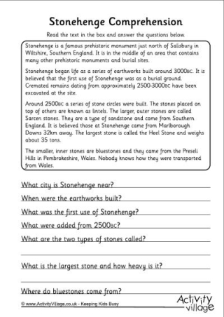 Stonehenge Comprehension