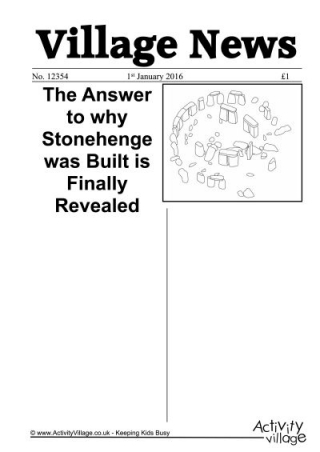 Stonehenge Newspaper Writing Prompt - Modern