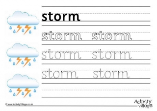 Storm Handwriting Worksheet