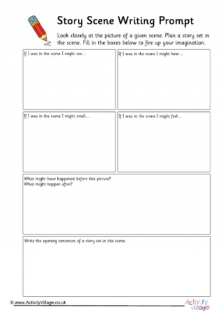 Story Scene Writing Prompt Worksheet